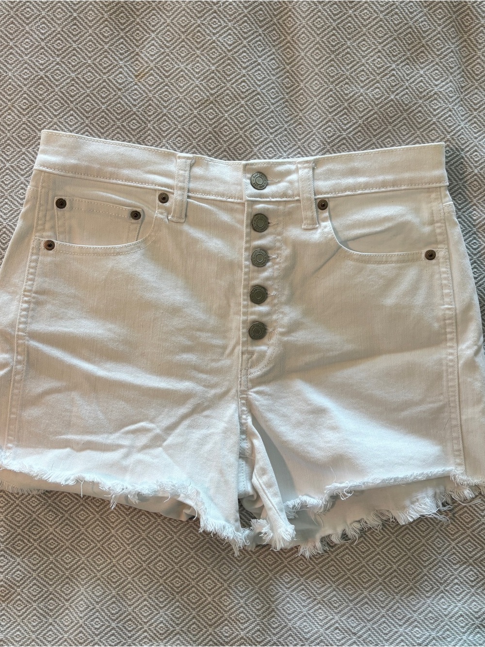 GAP White High-Rise Button-Front Jean Shorts
